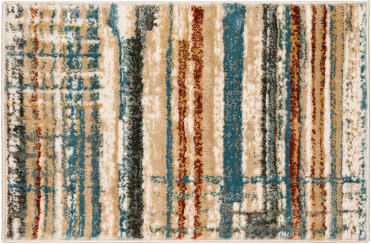 Grayson Multi-color Contemporary Striped 1'8" x 2'6" Area Rug