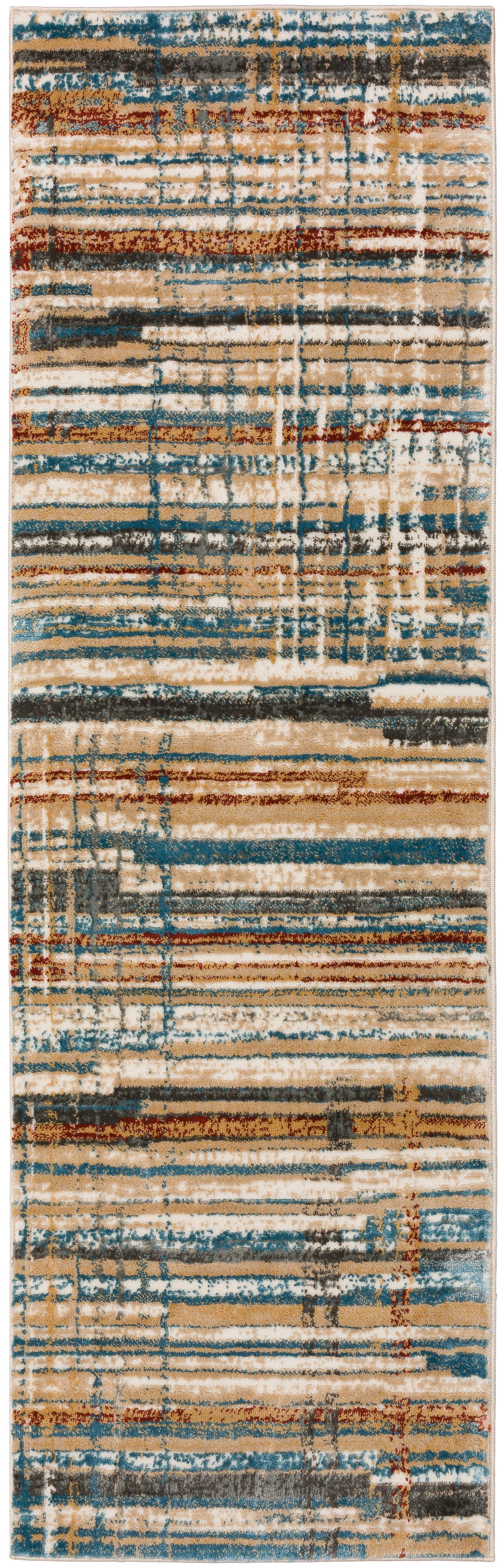 Grayson Multi-color Contemporary Striped  Runner Rug